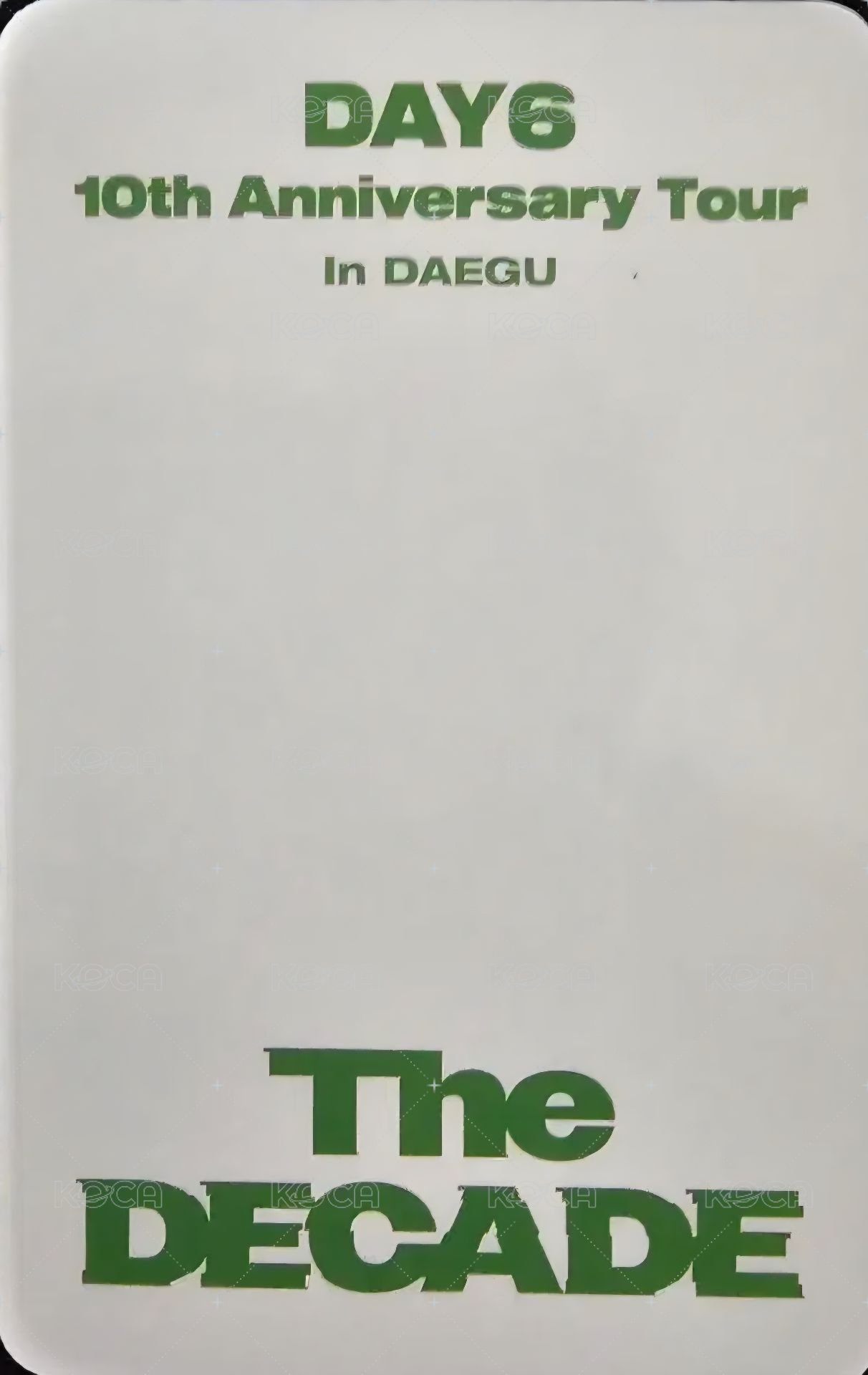 10週年 地方場 大邱Day2 入場卡 / 場限卡  背面