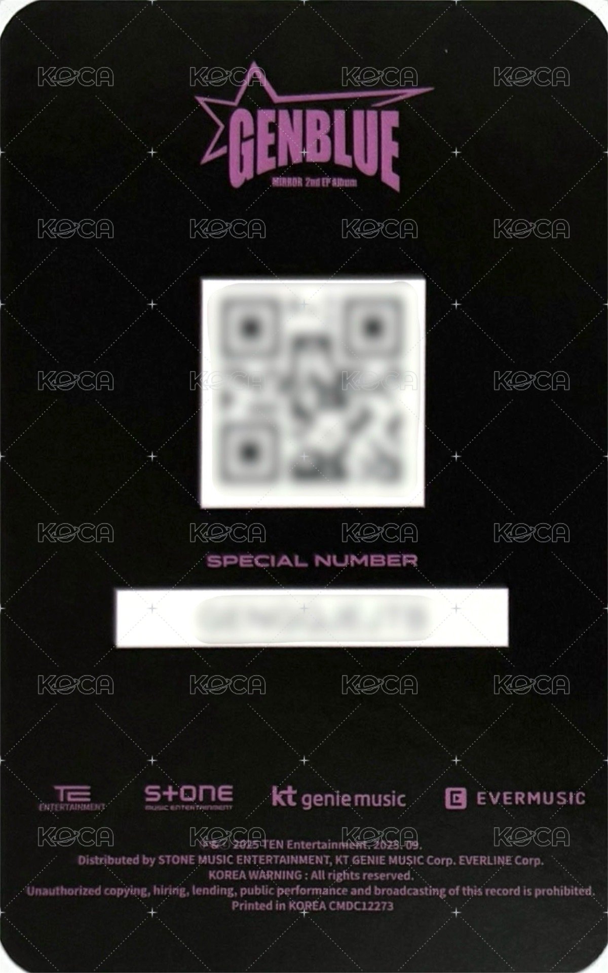 MIRROR 專輯卡 QR PHOTO CARD 背面