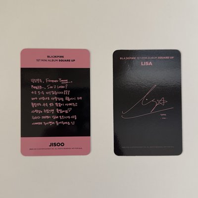 BLACKPINK Square Up 專輯卡 Black ver.1 / ver.2