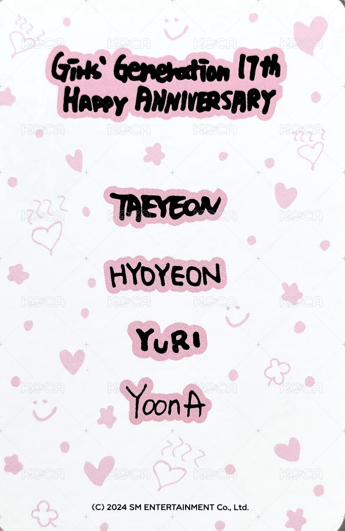 17週年 周邊卡 團體幸運符 背面