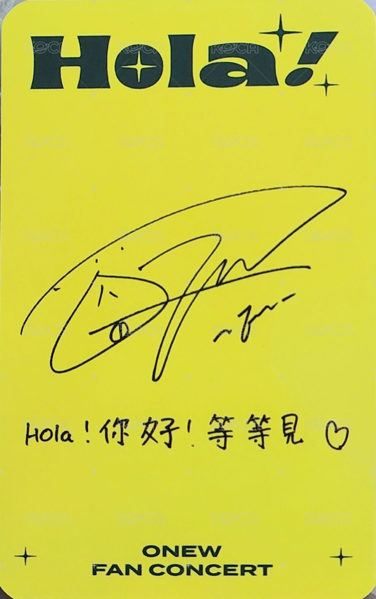 ONEW FAN CONCERT 'Hola!' 台北 入場卡 / 場限卡  背面