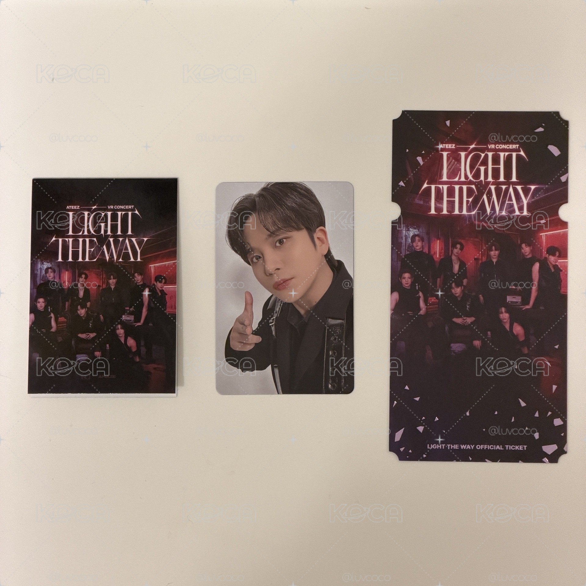ATEEZ VR電影 LIGHT THE WAY 第一週 鍾浩 特典小卡+紀念票卡