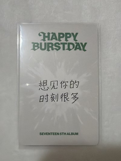 Seventeen 特典卡 一直娛yzy 中背 奎