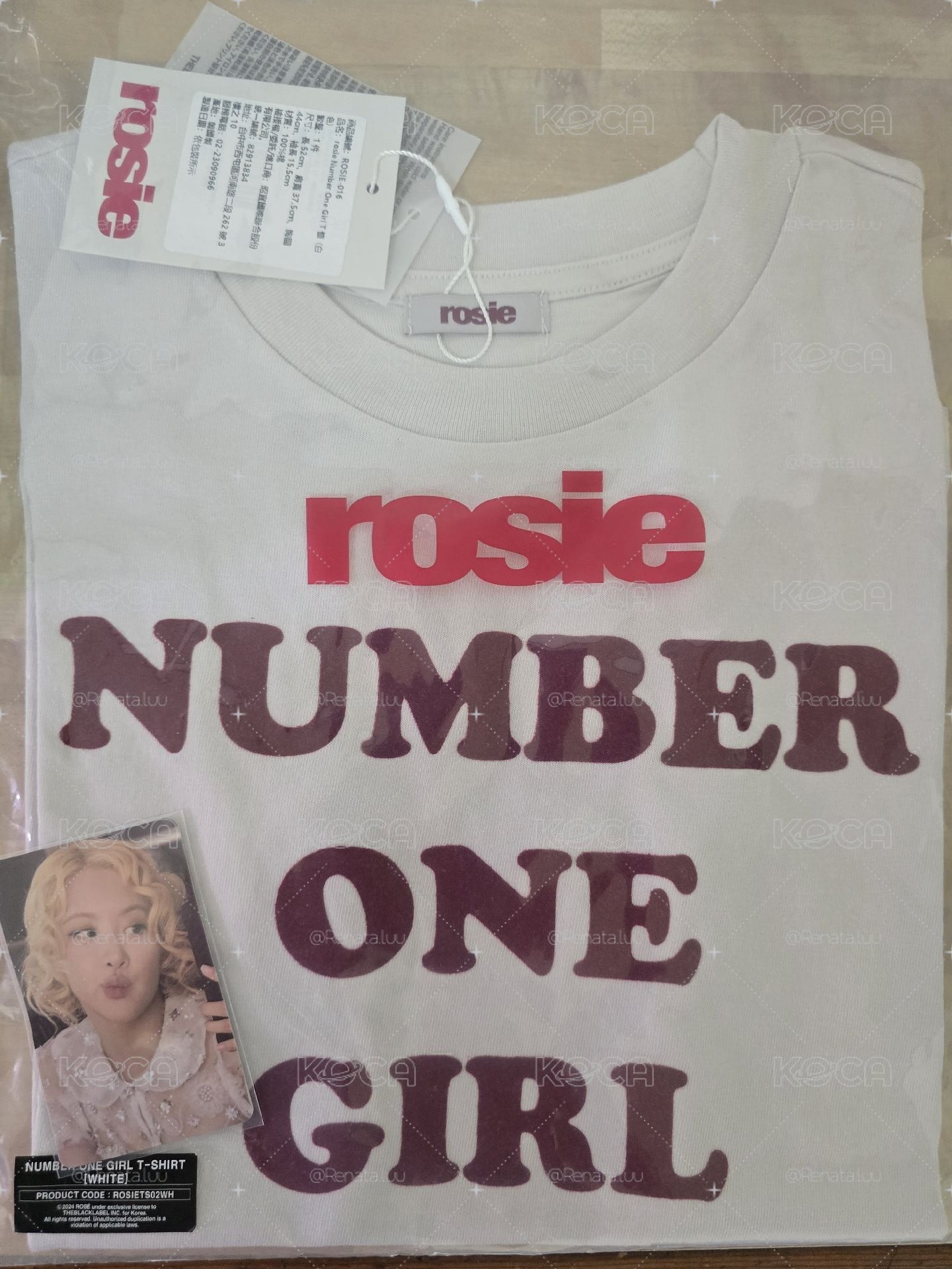 Rosie APT.相關系列-2nd 滿額卡鑰匙圈套組，number one Girl T恤