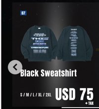 六巡 長袖 黑大學T