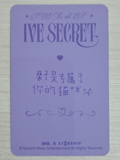 IVE SECRET 星光卡 三星栗 栗子是屬於你的專屬貓咪