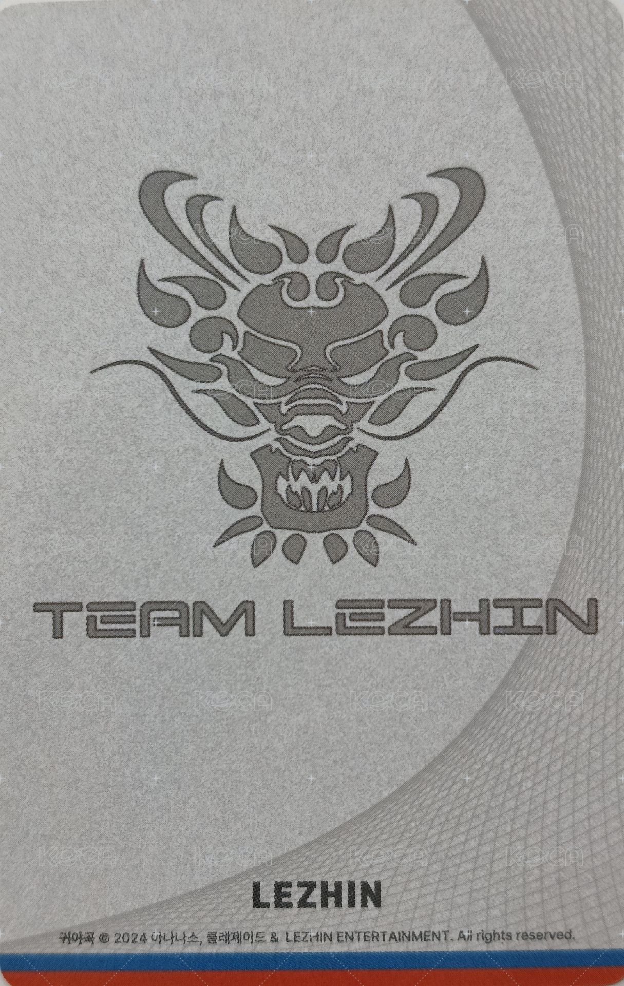 2024 TEAM LEZHIN JMEESHOP 北京限定 滿額卡  背面