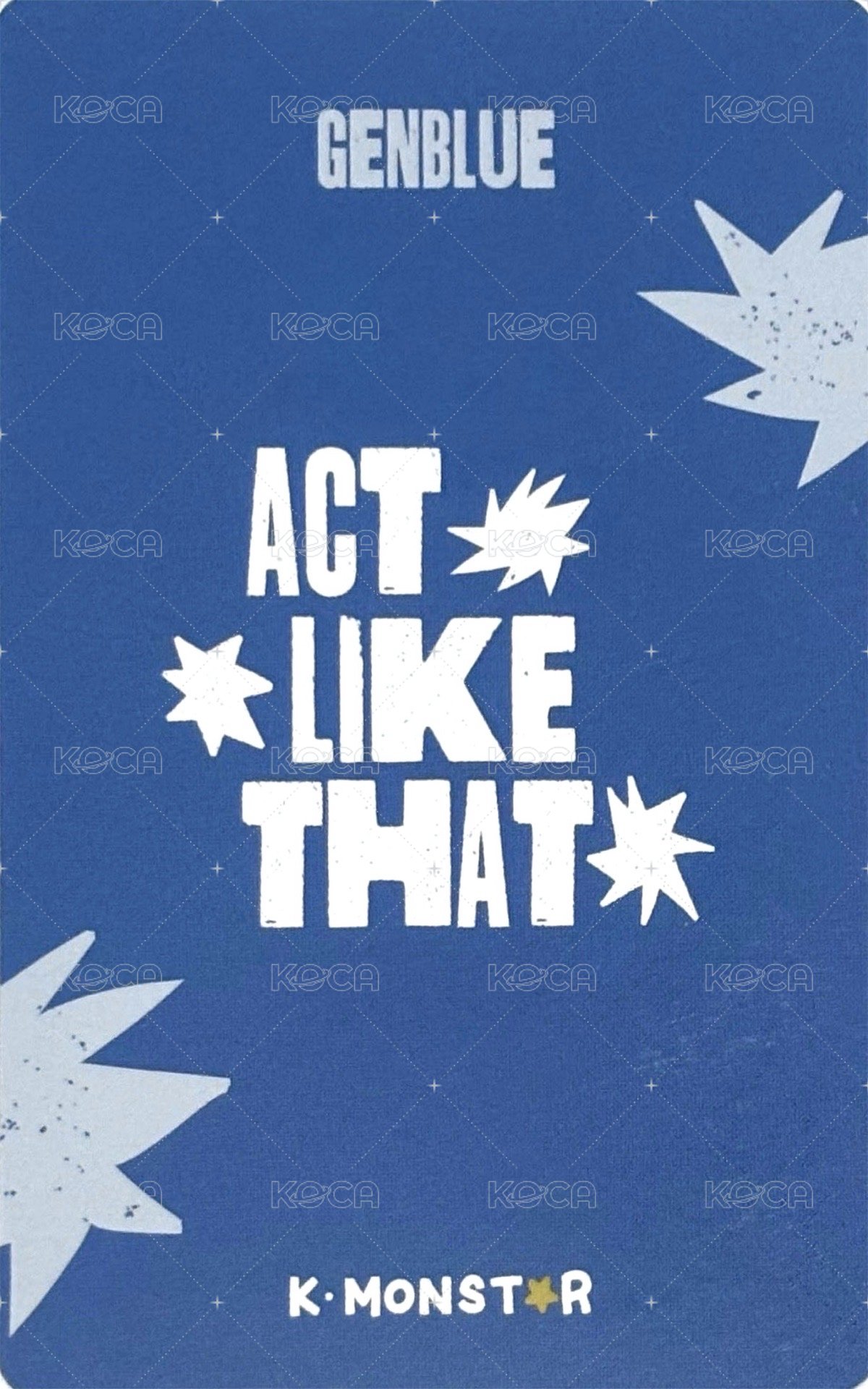 ACT LIKE THAT km 特典卡 哦摸那 ver. 背面