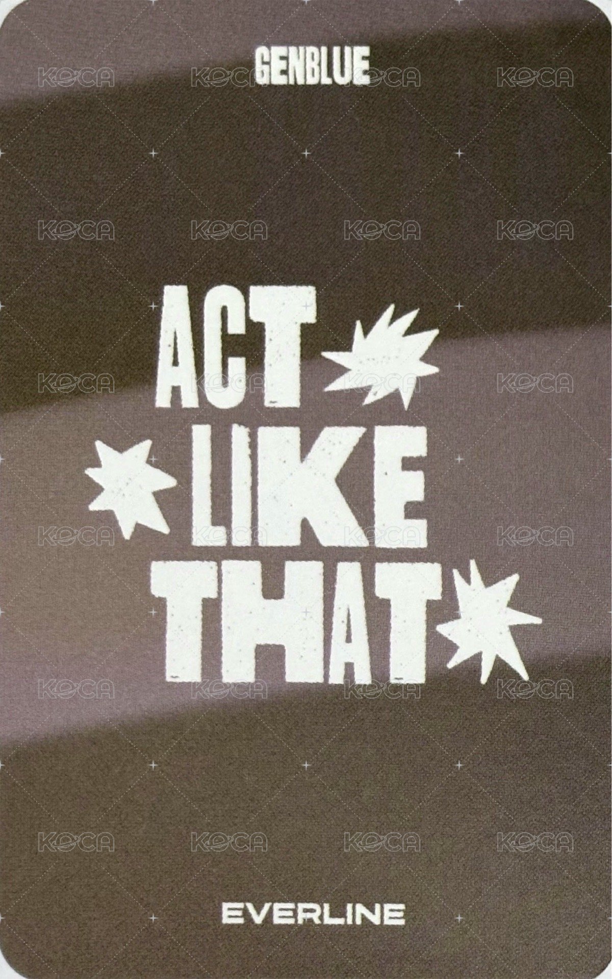 ACT LIKE THAT el 1.0 線下 簽售卡 토끼비니 ver. 背面