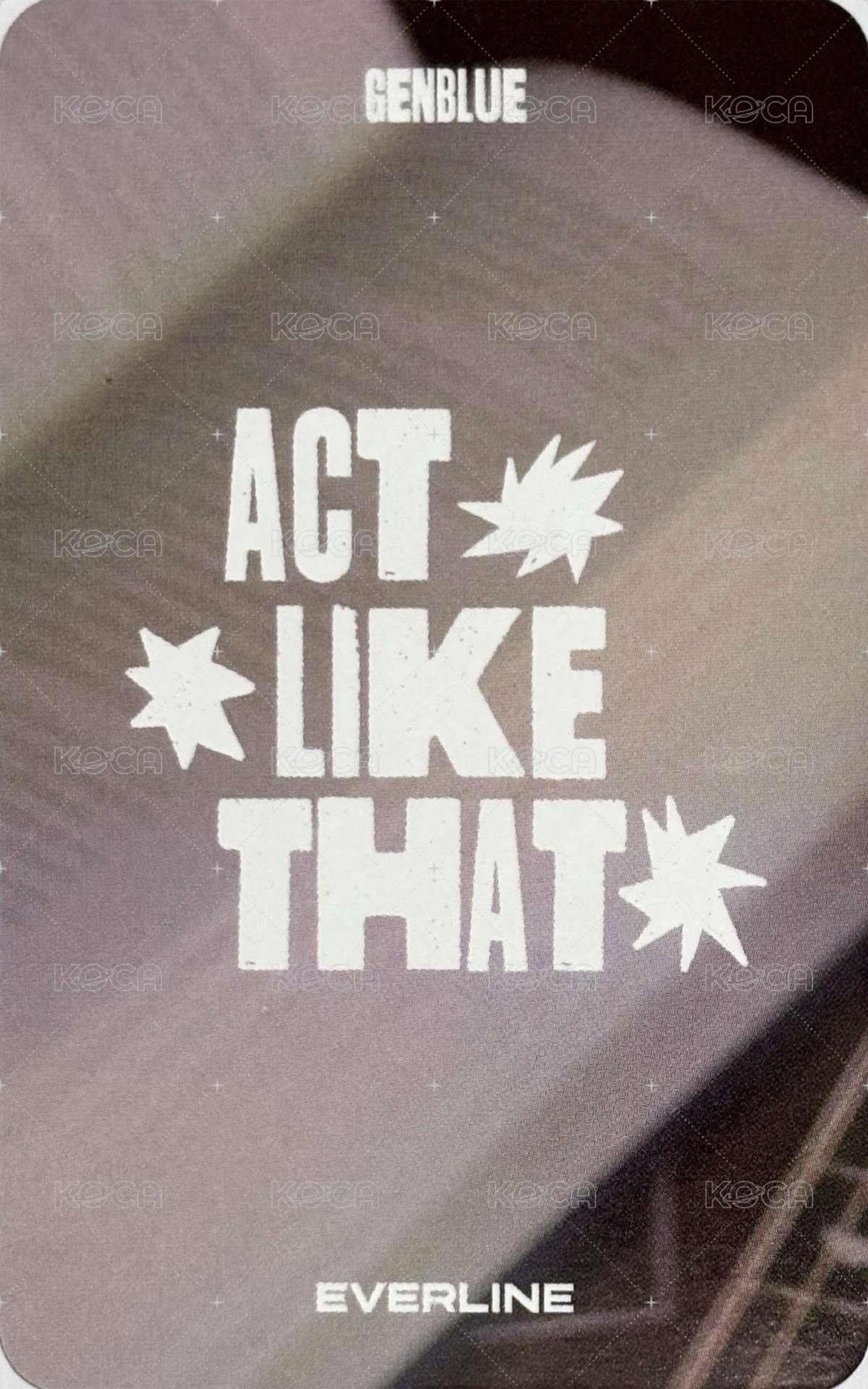 ACT LIKE THAT el 1.0 線上 簽售卡 콩순이 ver. 背面