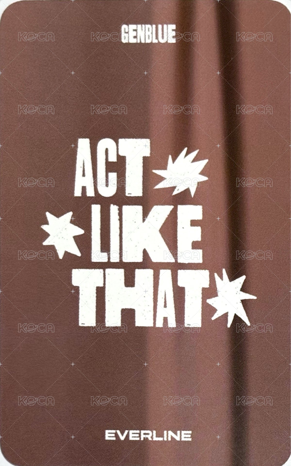 ACT LIKE THAT el 線下 幸運卡 사랑니 ver. 背面