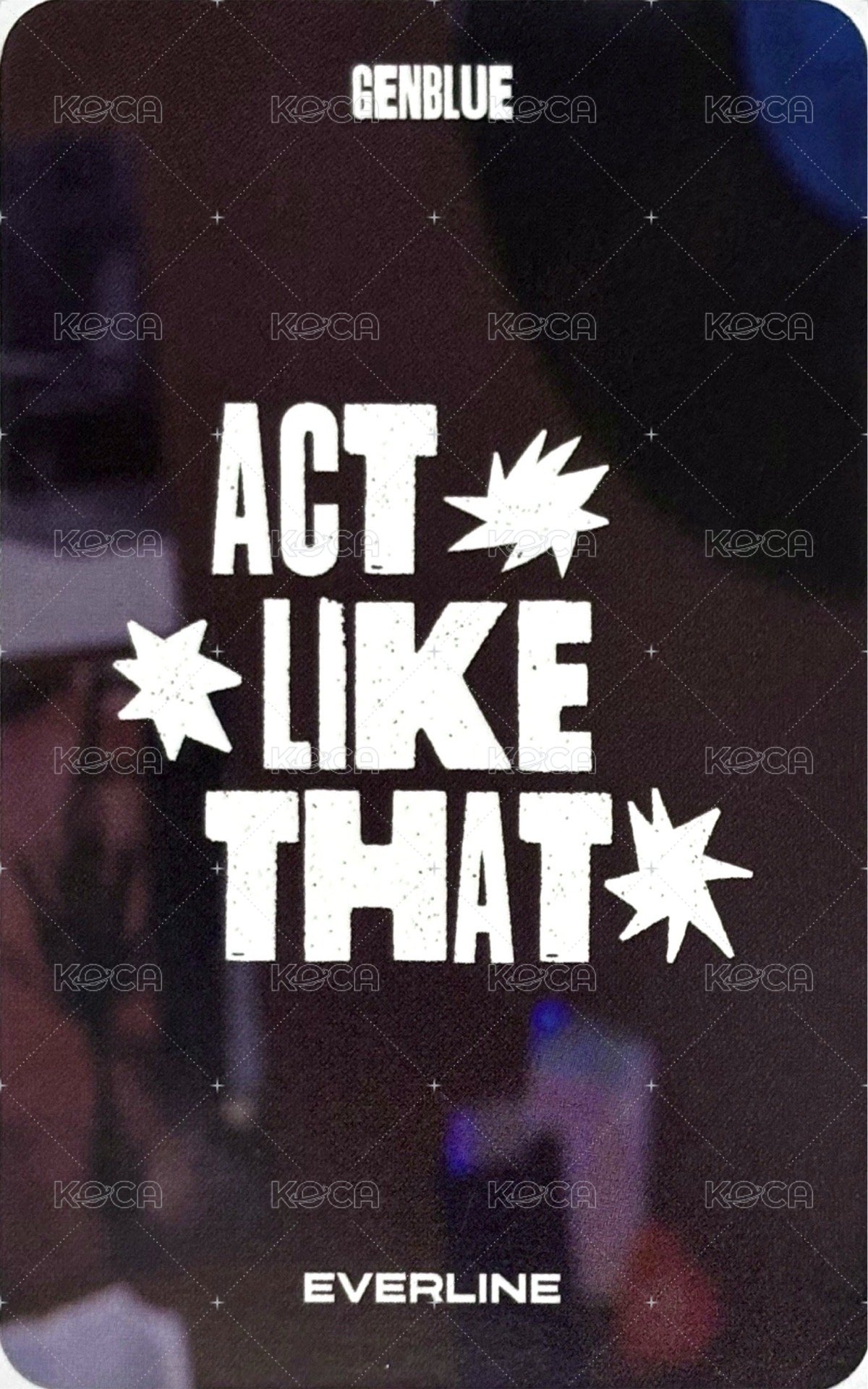 ACT LIKE THAT el 線上 幸運卡 하트 속에 나 ver. 背面