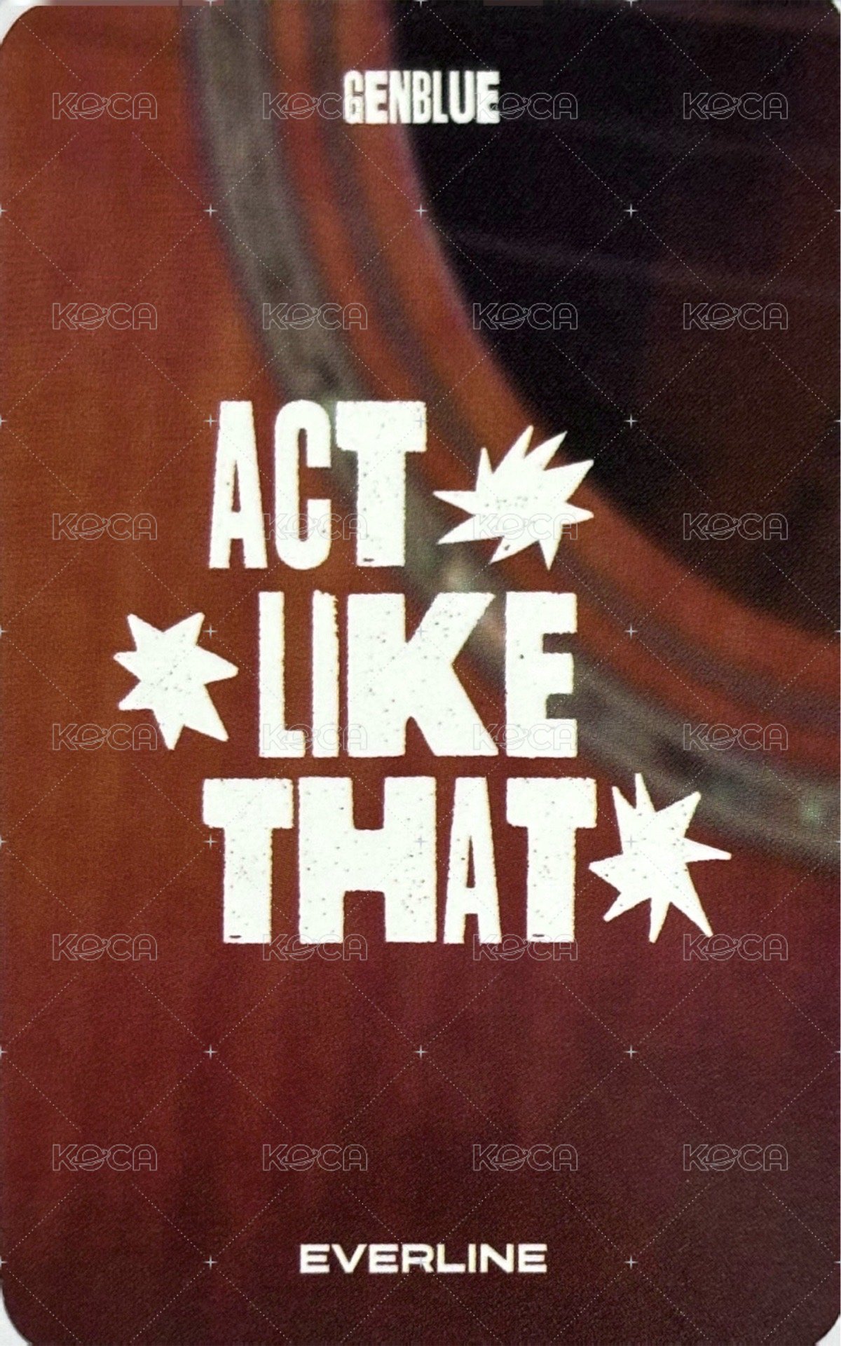 ACT LIKE THAT el 2.0 線下 簽售卡 얼꾸 ver. 背面