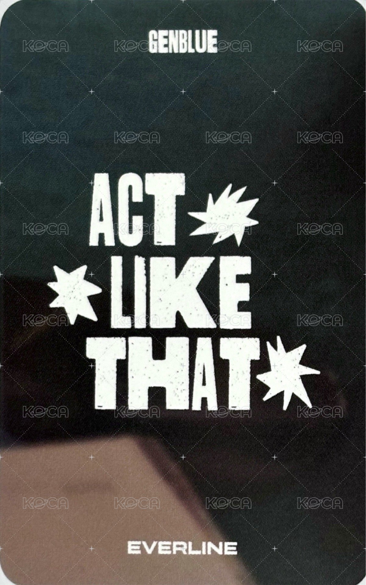 ACT LIKE THAT el 2.0 線上 簽售卡 곰돌이 ver. 背面