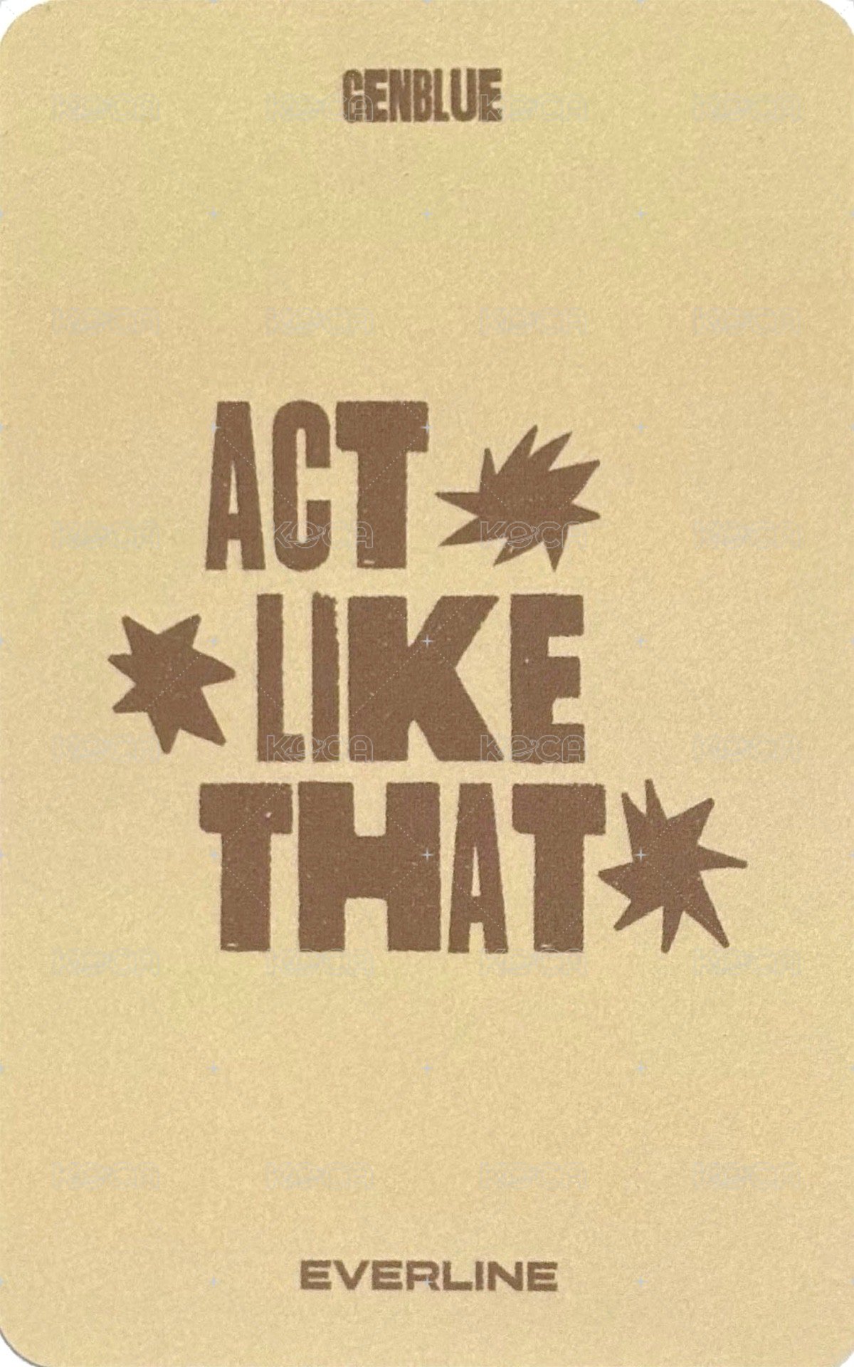 ACT LIKE THAT el 4.0 線下 簽售卡 곰돌이 귀 ver. 背面