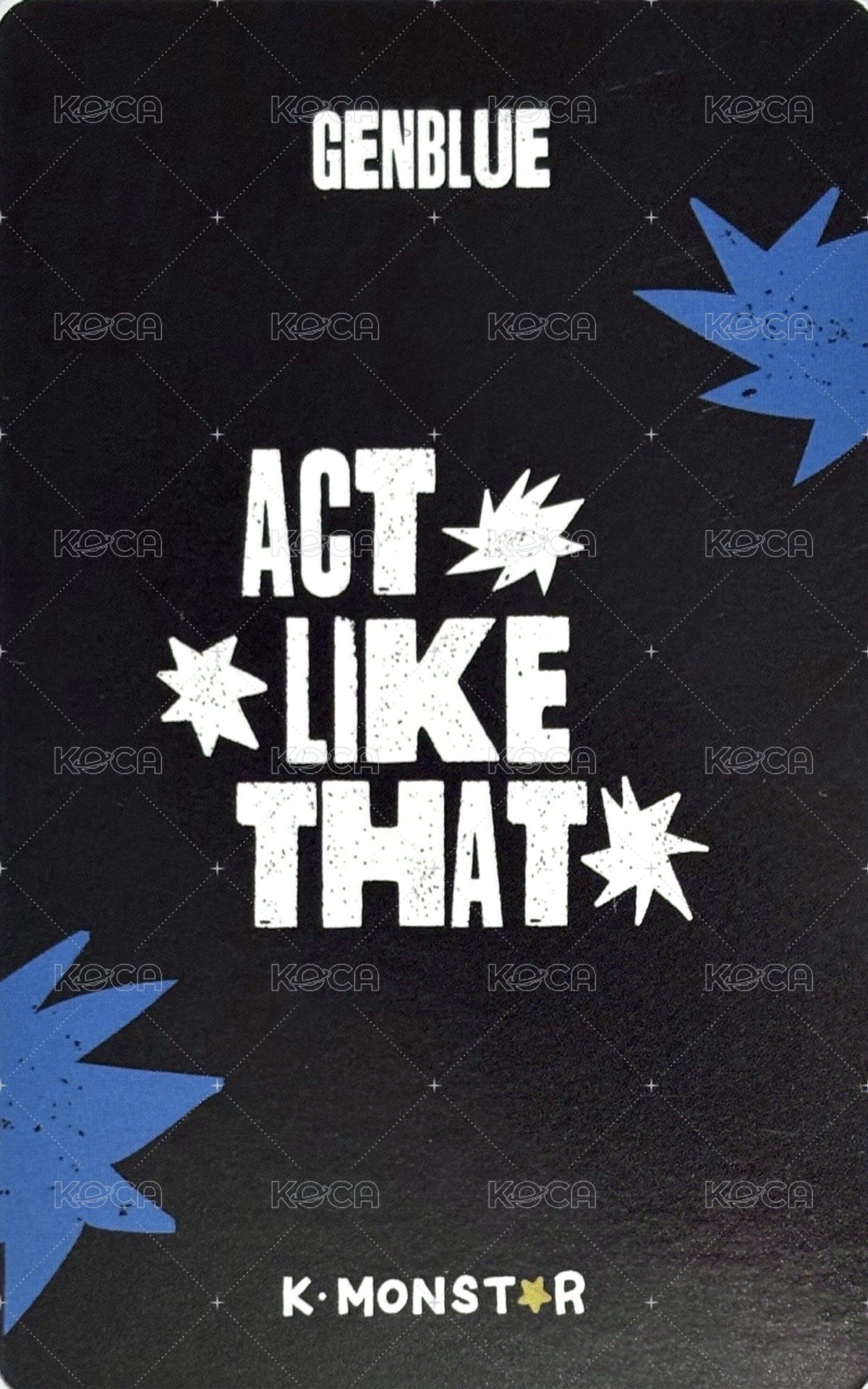 ACT LIKE THAT km 1.0 線下 簽售卡  背面