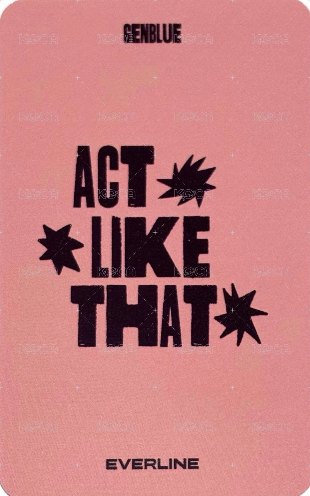 ACT LIKE THAT el 6.0 線上 簽售卡 빼꼼 ver. 背面