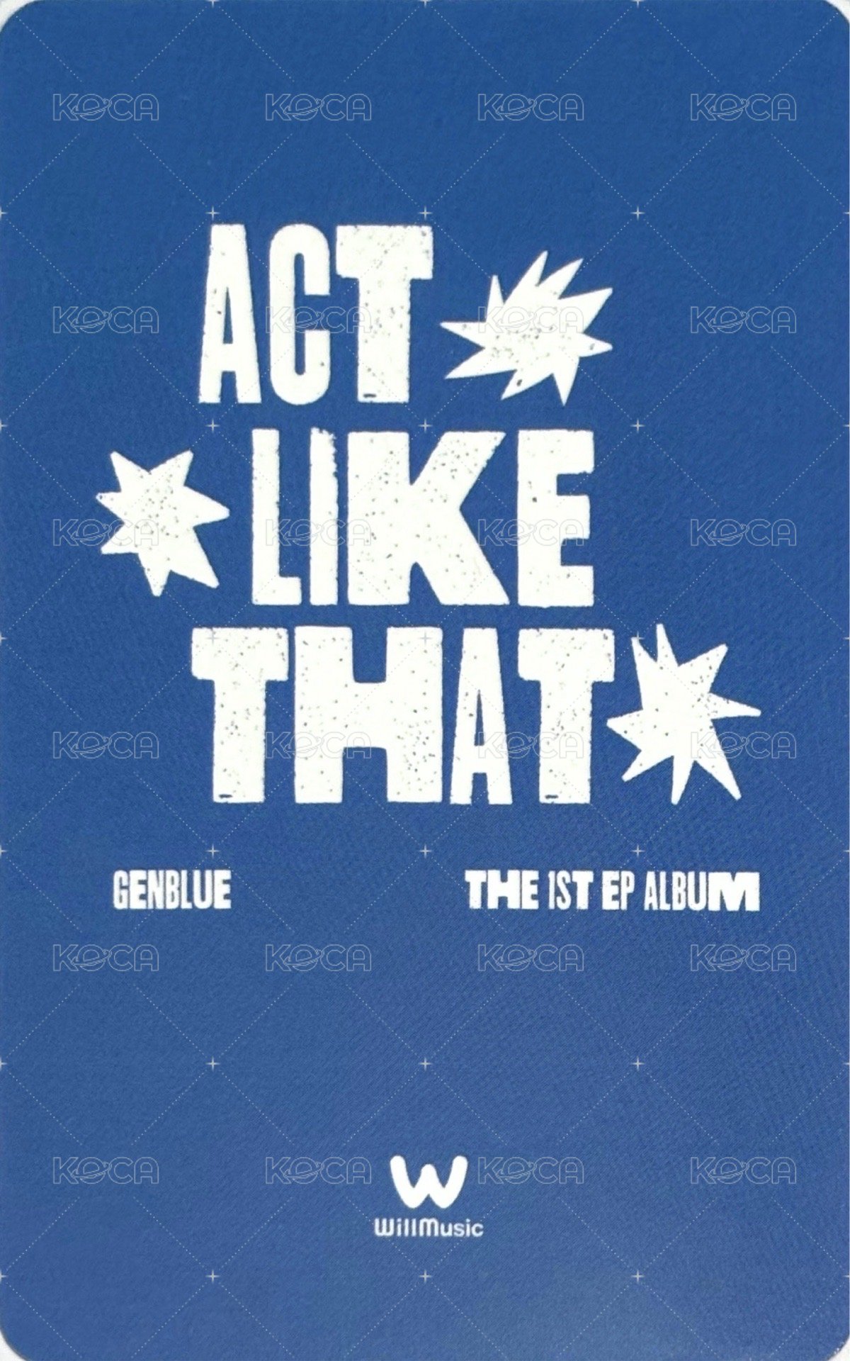 ACT LIKE THAT 微樂客 幸運卡 Hello ver. 背面