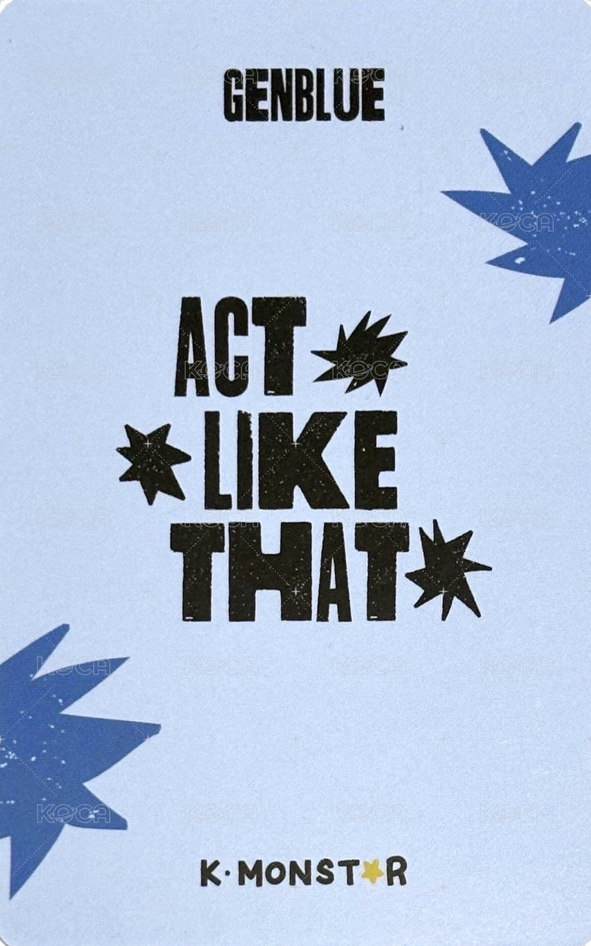 ACT LIKE THAT km 2.0 線下 簽售卡 도넛 ver. 背面