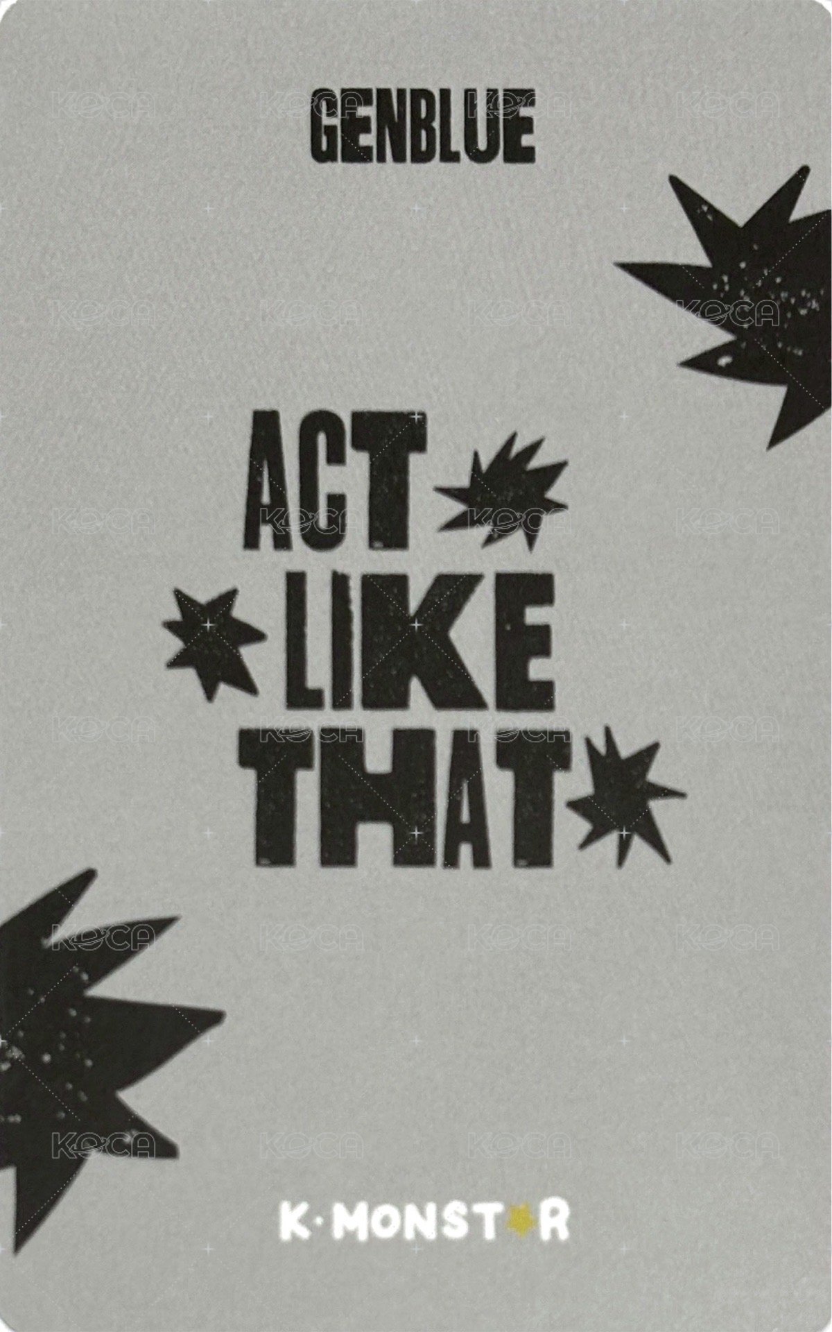 ACT LIKE THAT km 幸運卡 풍선 ver. 背面