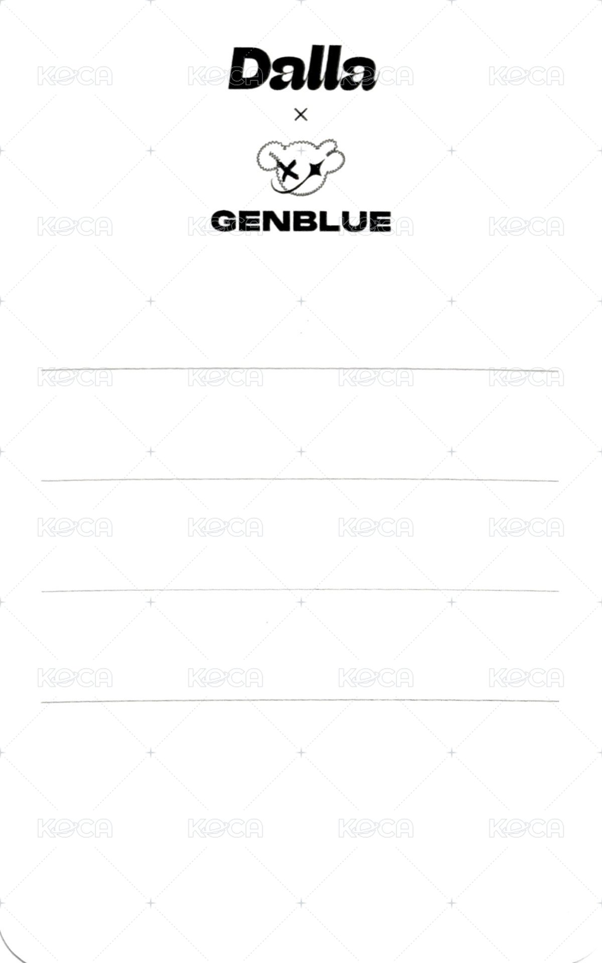 Dalla 代言卡  背面