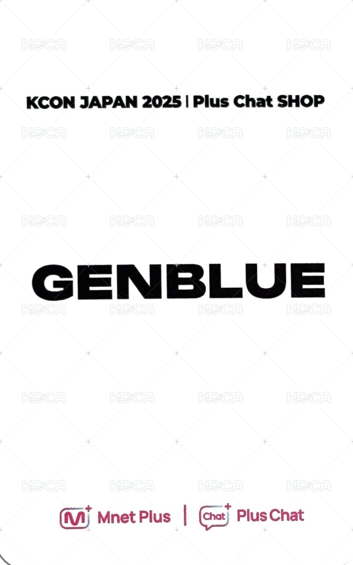 KCON JAPAN 2025 Plus Chat 補償 滿額卡 比六 ver. 背面