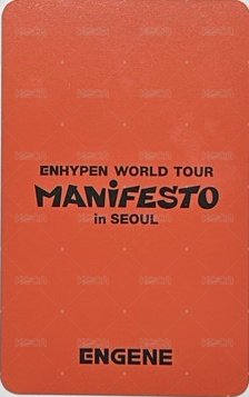 MANIFESTO世巡 入場卡 / 場限卡  背面