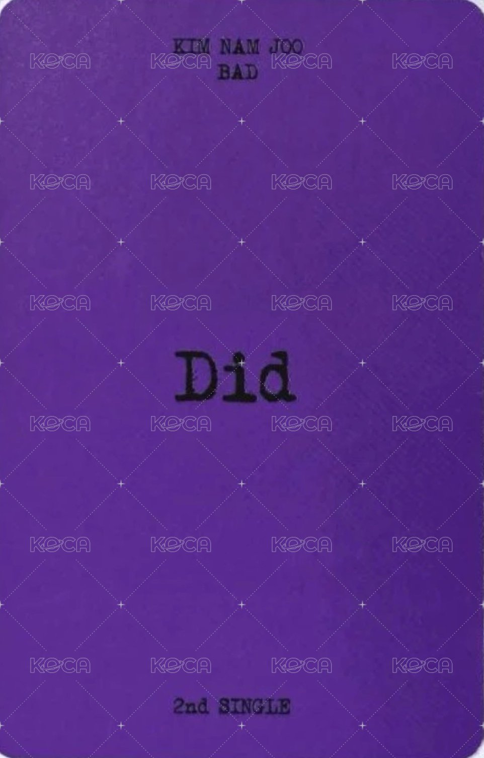 BAD 專輯卡  背面