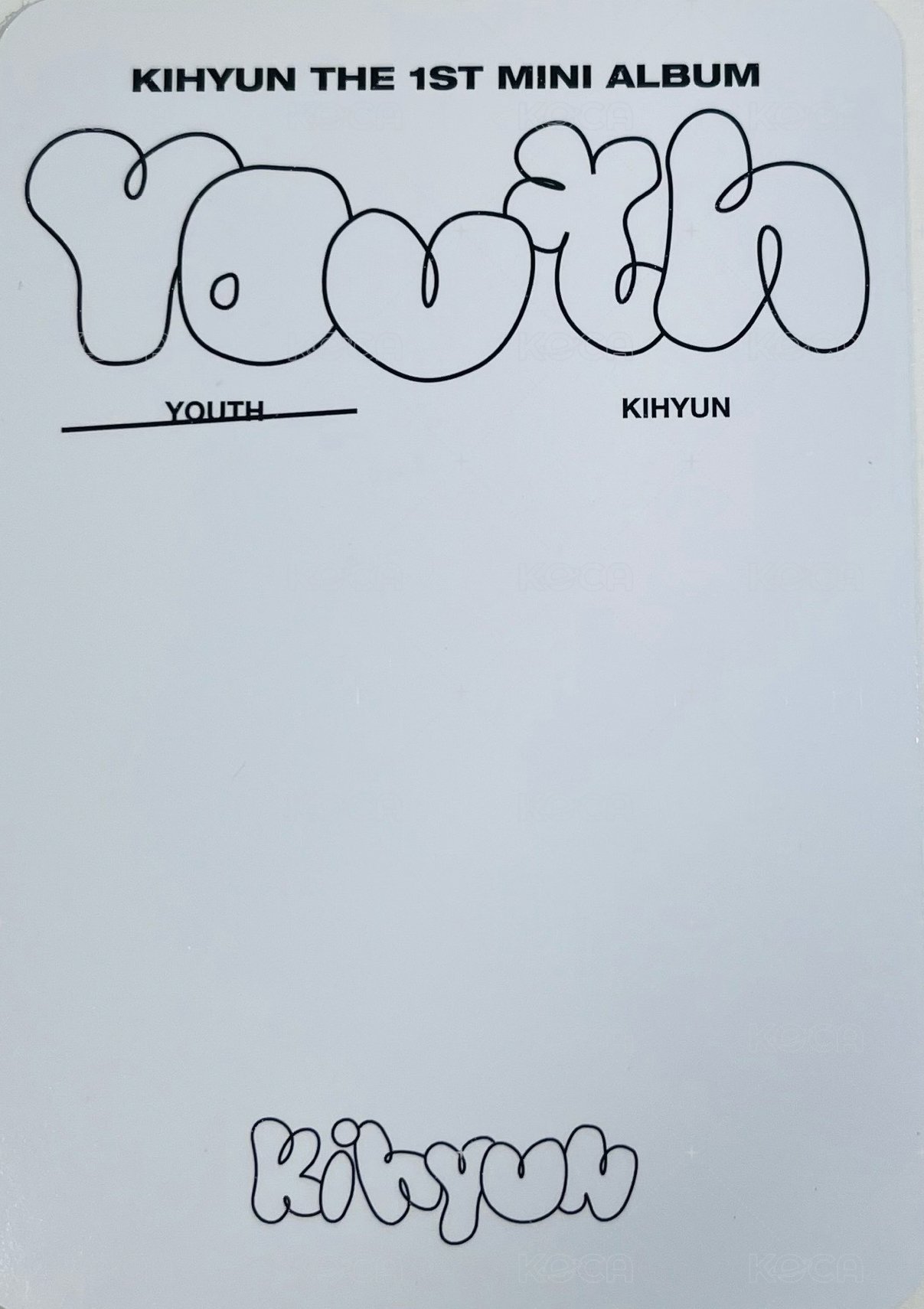 YOUTH 專輯卡  背面