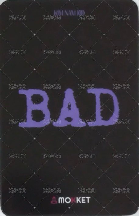 BAD mokket 特典卡  背面