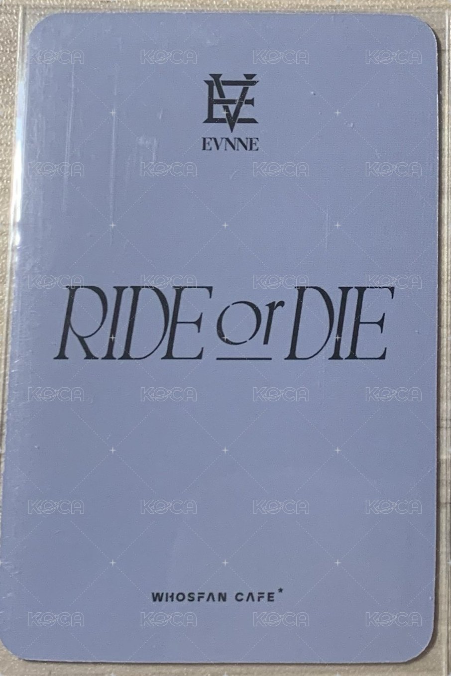 RIDE or DIE wf 特典卡  背面