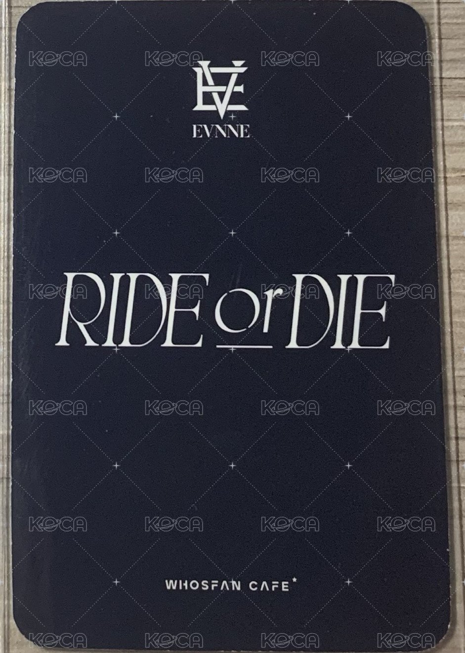 RIDE or DIE wf 特典卡  背面