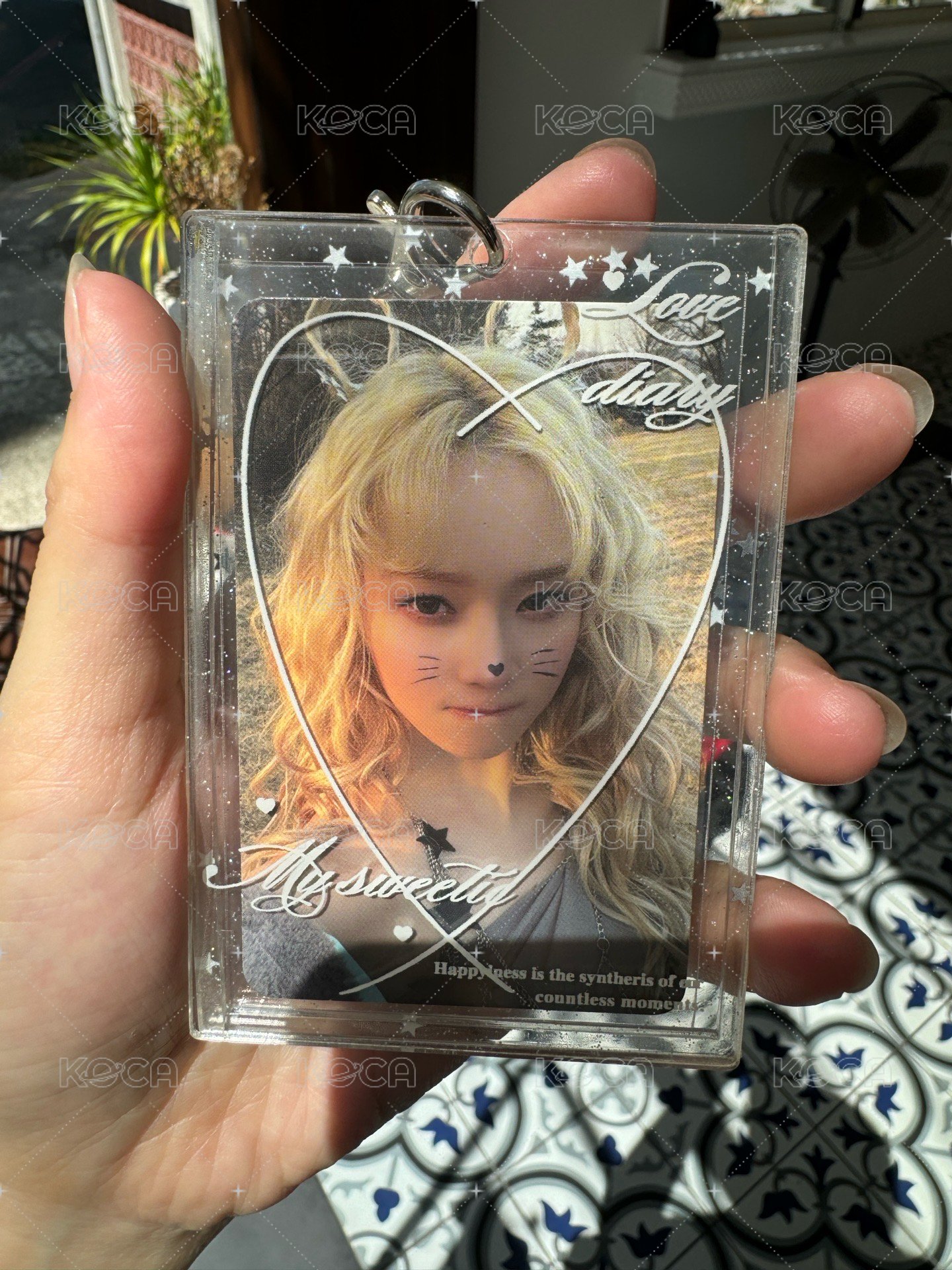 愛心星星細閃透明壓克力卡套