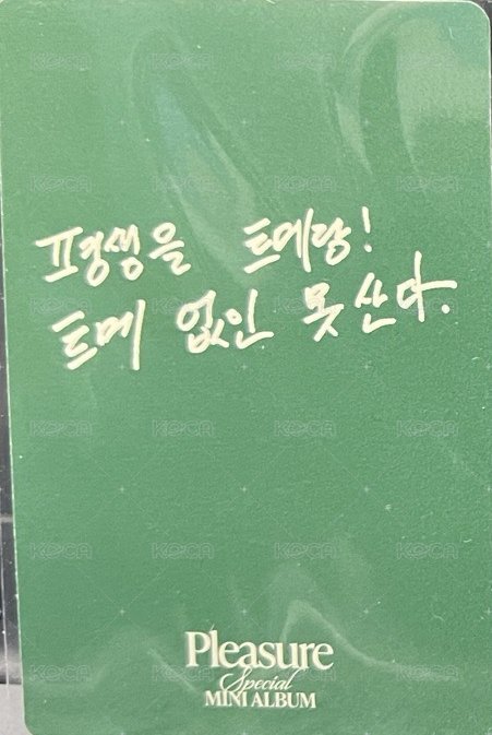PLEASURE   團封 Green ver. 專輯卡  背面