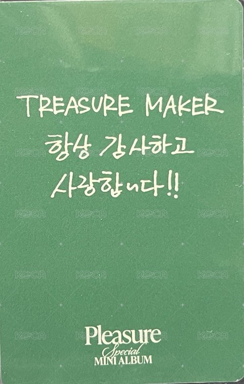 PLEASURE   團封 Green ver. 專輯卡  背面