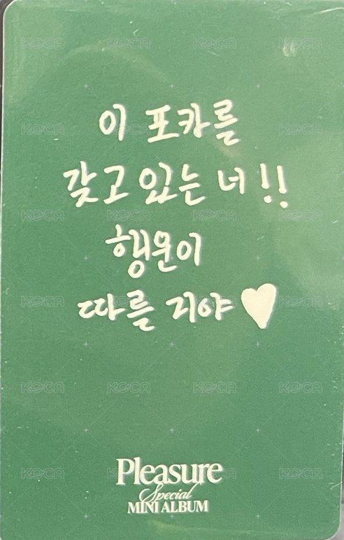 PLEASURE   團封 Green ver. 專輯卡  背面