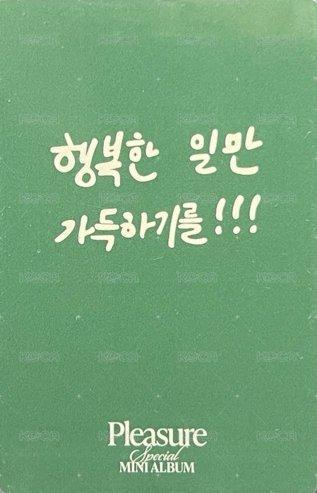 PLEASURE   團封 Green ver. 專輯卡  背面