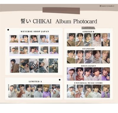 TXT 誓い Chikai 日專 環球通路 限量幸運卡 秀彬 杋圭 休寧 A盤 B盤