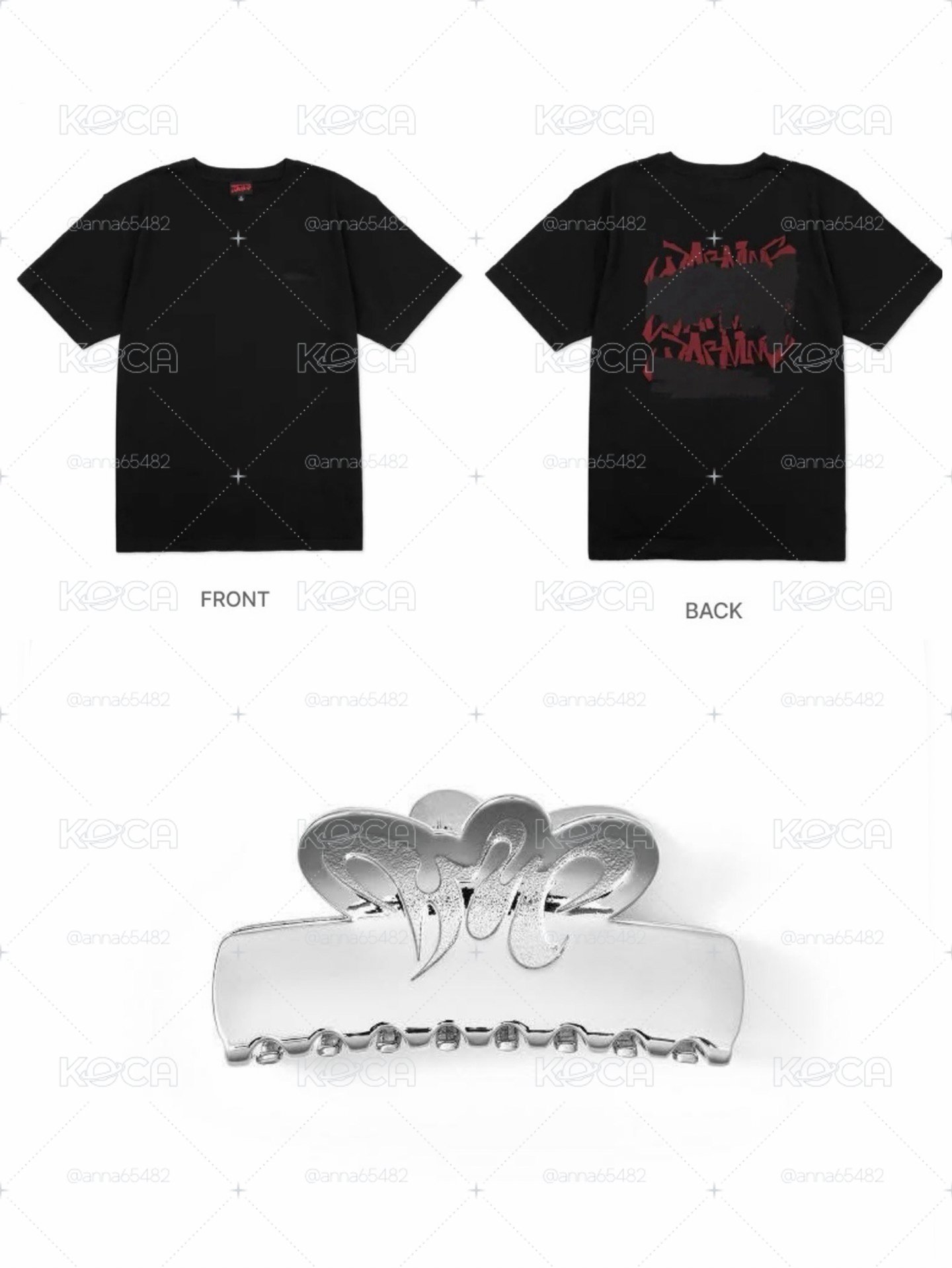 WARNING黑色T恤 T-Shirt➕髮夾