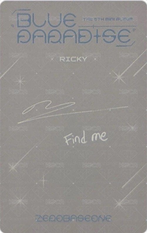 迷五 專輯卡 HIDE ver.  背面