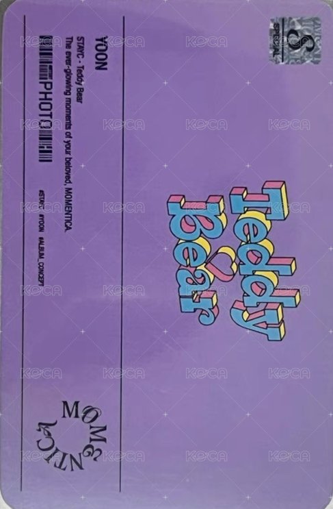 泰迪熊 momentica 線下快閃 入場卡 / 場限卡  背面