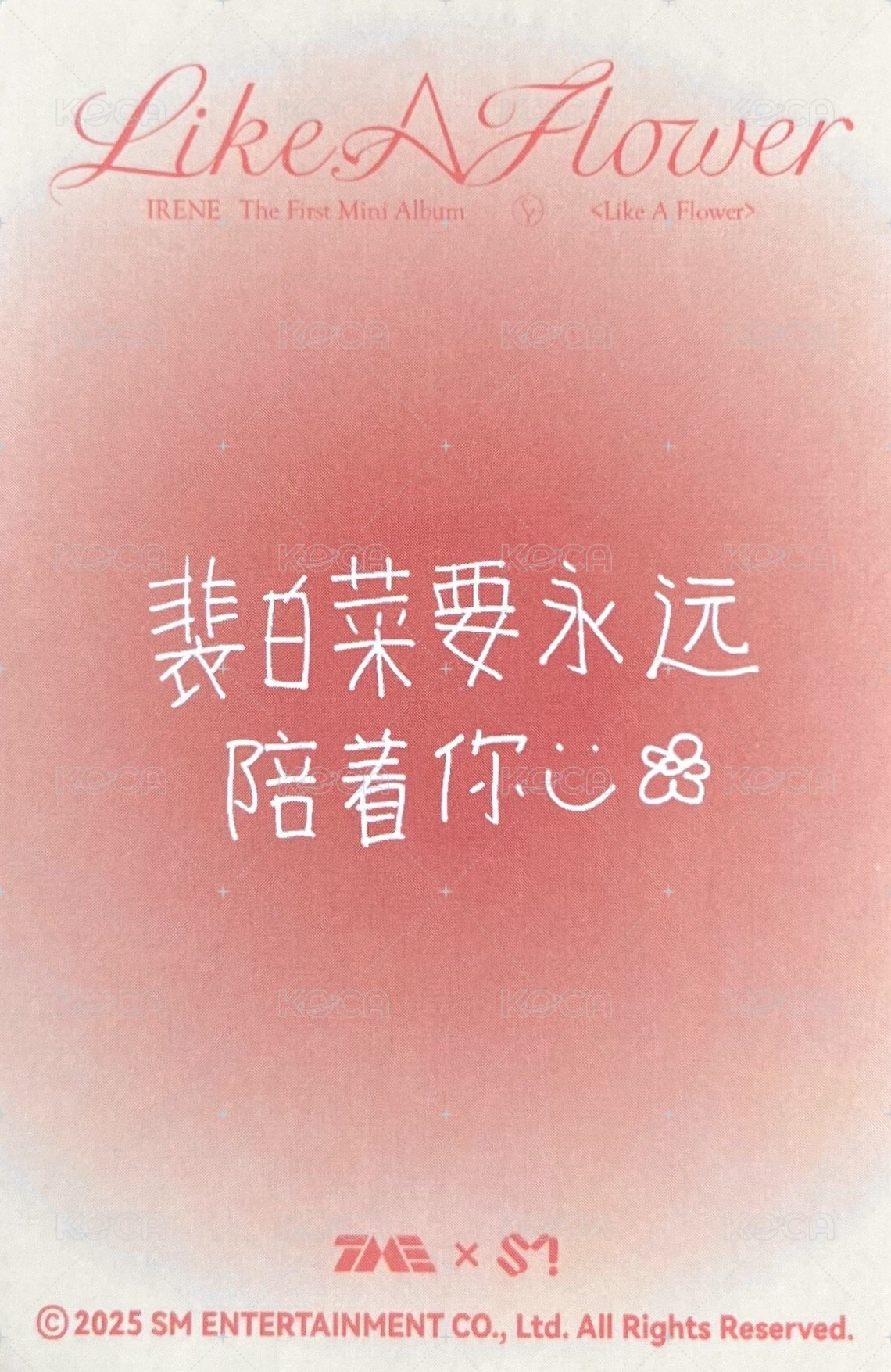 Like A Flower QQ音樂 四星 星光卡 戴帽姐 背面