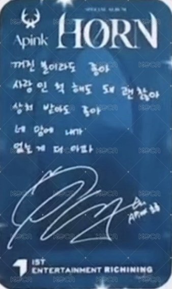 HORN RICHINING 台灣視訊 簽售卡  背面