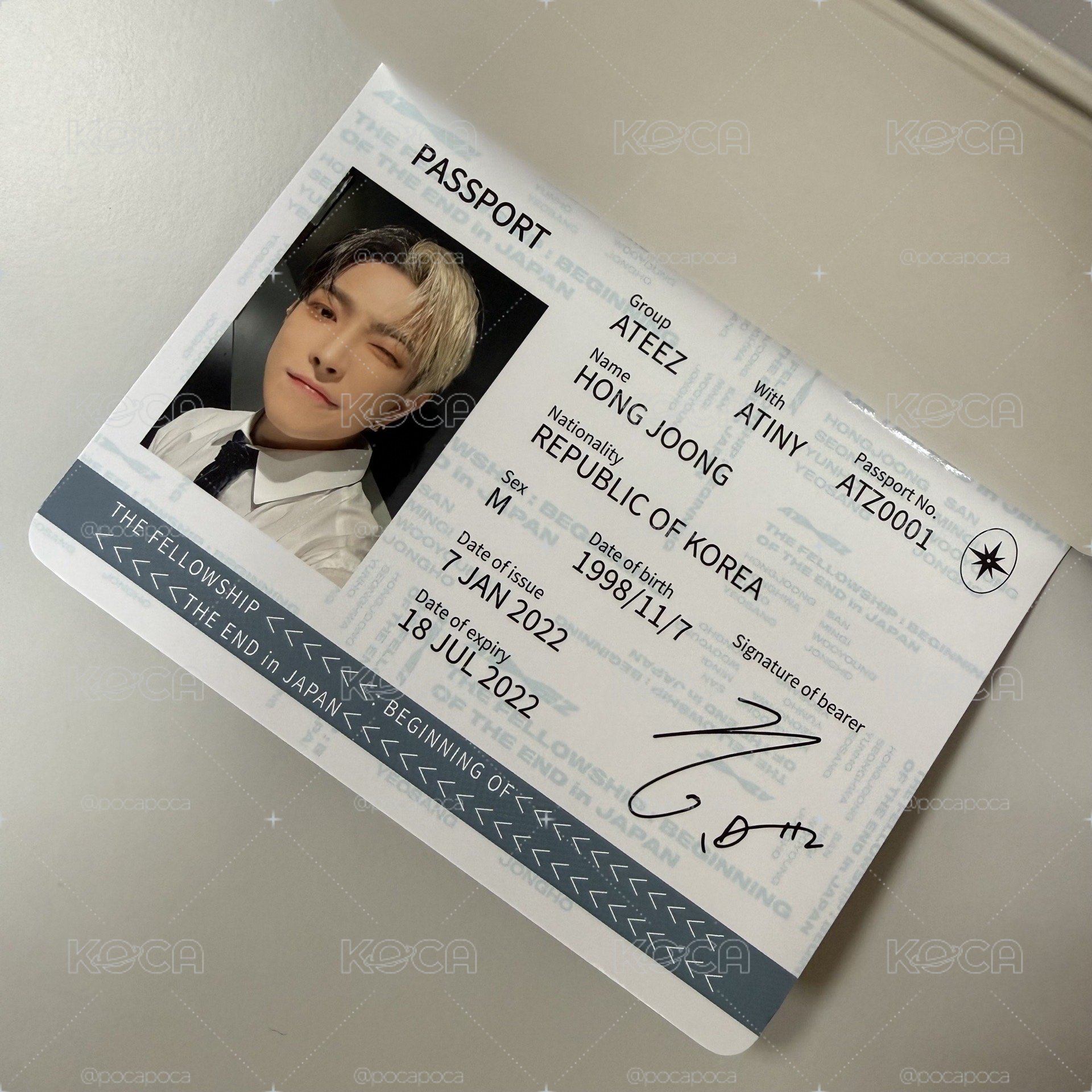 ATEEZ the fellowship japan 弘中 passport 