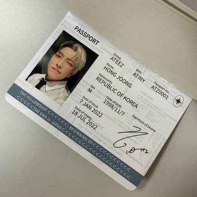 ATEEZ the fellowship japan 弘中 passport 