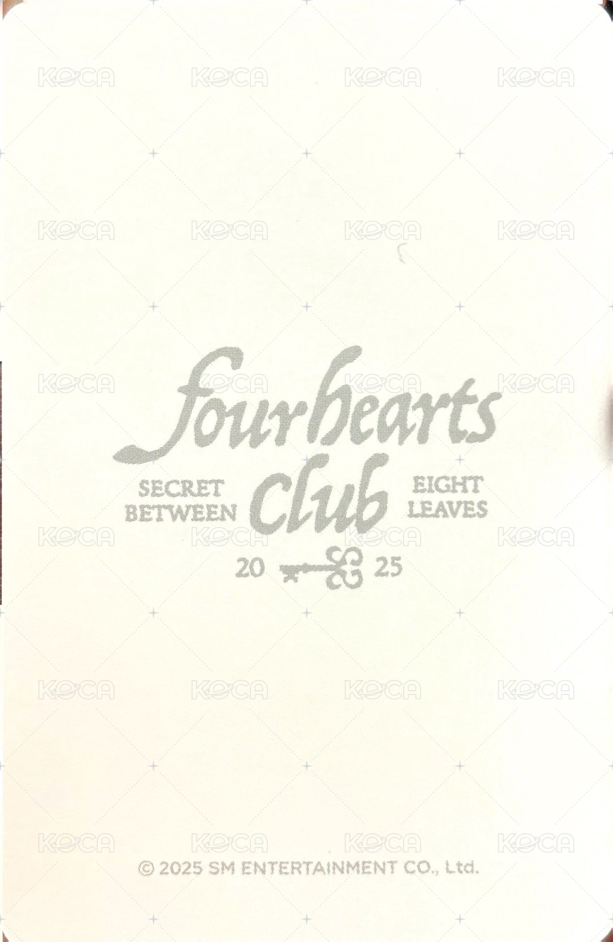 Four hearts club 周邊卡 束口袋 背面