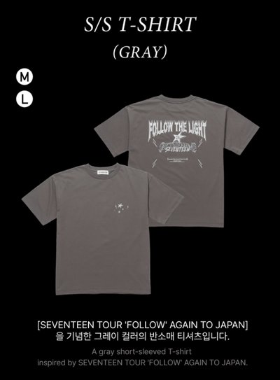 SEVENTEEN 'FOLLOW' AGAIN TO JAPAN／T-Shirt (Gray) 