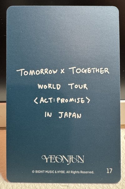 TXT三巡日巡隨機小卡💙竣 *霧面卡*