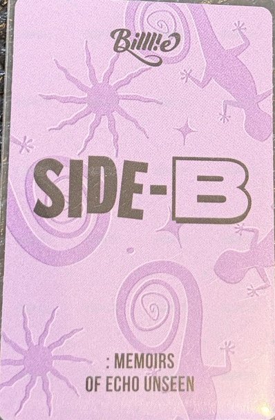 side-B violet ver. 專輯卡  背面