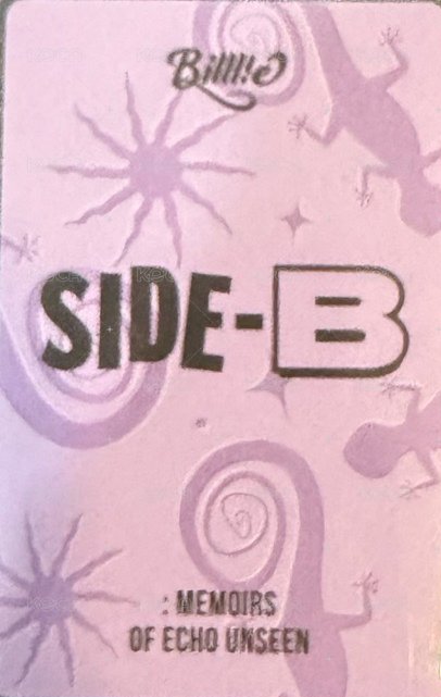 side-B blue ver. 專輯卡  背面